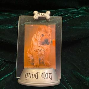 Dog Lover Frame by Carr. Good Dog & Treat accents the frame.